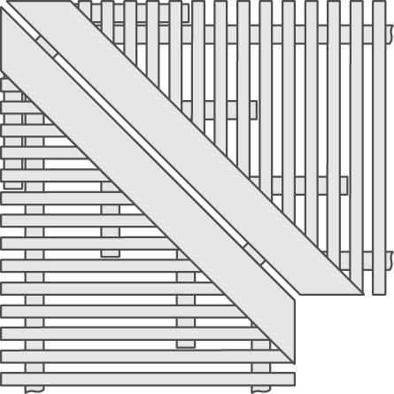 Угол соединения для решетки поперечной, жесткой 75-120° Interbau №901 белый